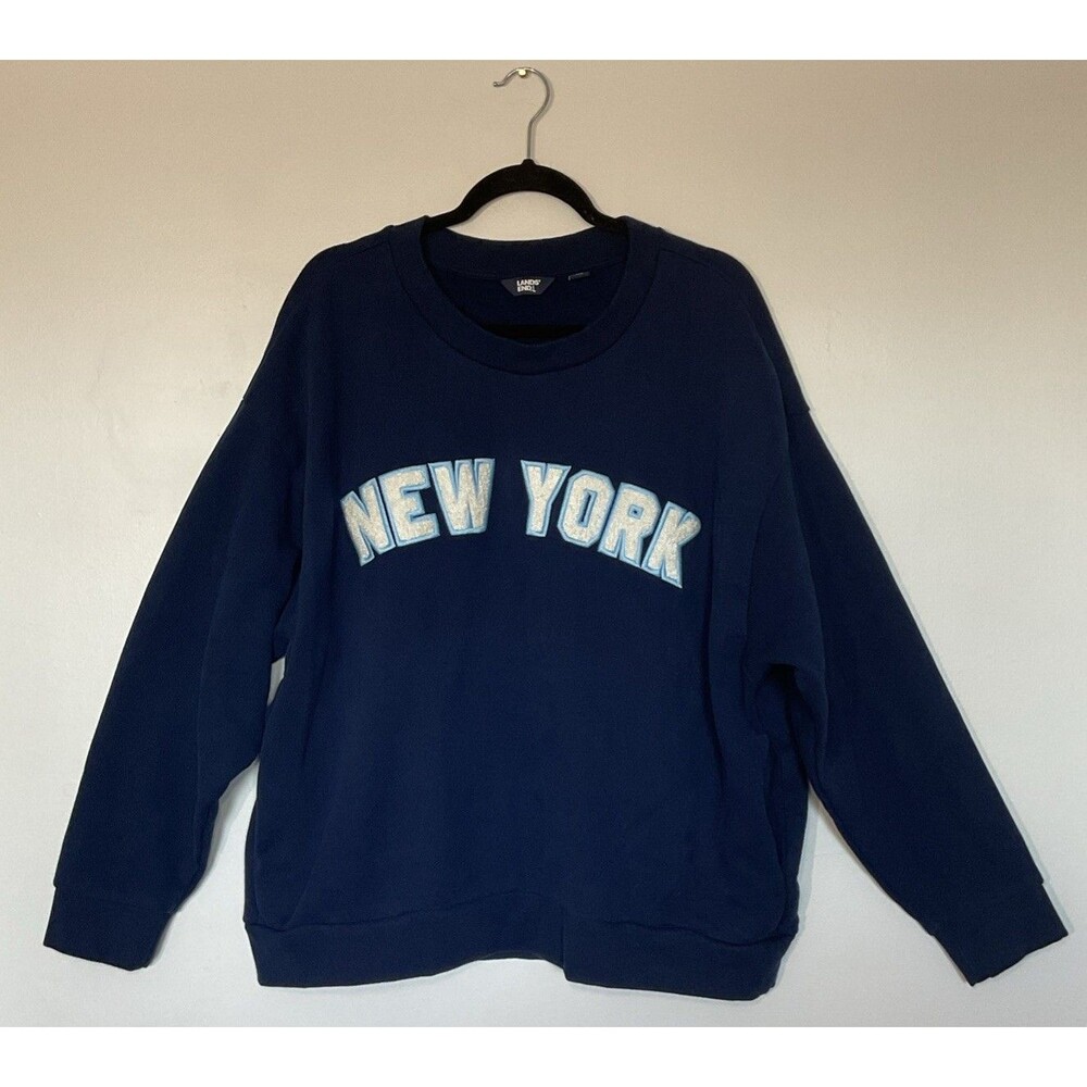 Lands Ends Women's Sweats Oversized Long Sleeve Crew Neck Sweatshirt Size XL